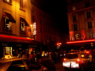 Rue de Lappe - Nightlife Area in Paris.