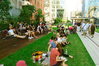 Hanging out at the High Line Park in New York.