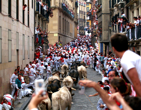 Party Climate for Pamplona: The Running of the Bulls, Spain.