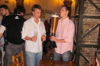 Beer towers in Barcelona.
