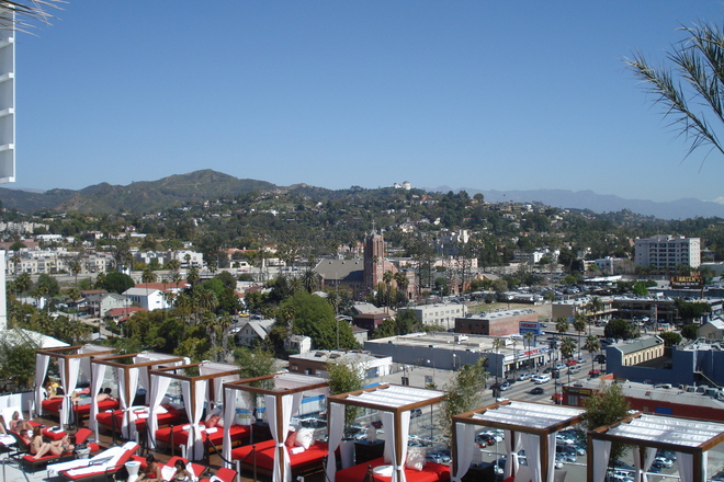 Sneaking a peak at The Griffith Observatory from one of many hotel rooftop pools