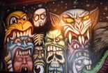 Wall mural at The Flat Iron in Chicago.
