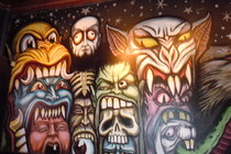 Wall mural at The Flat Iron in Chicago.