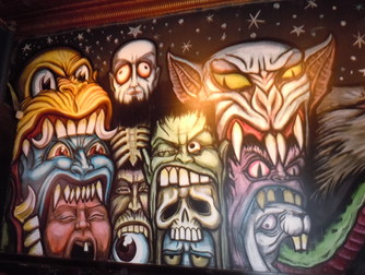 Wall mural at The Flat Iron in Chicago.
