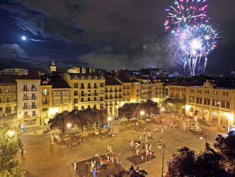Fireworks - Festival in Pamplona: The Running of the Bulls.