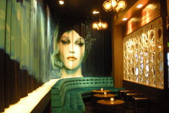 Sleek decor at Monroe's in San Francisco.