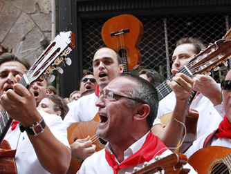 Las Dianas/Reveille in Pamplona: The Running of the Bulls.