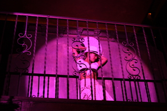 Burlesque dancer at La Descarga in Los Angeles.