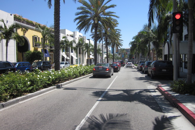 It's a beautiful day for strolling down Rodeo Drive in Beverly Hills!