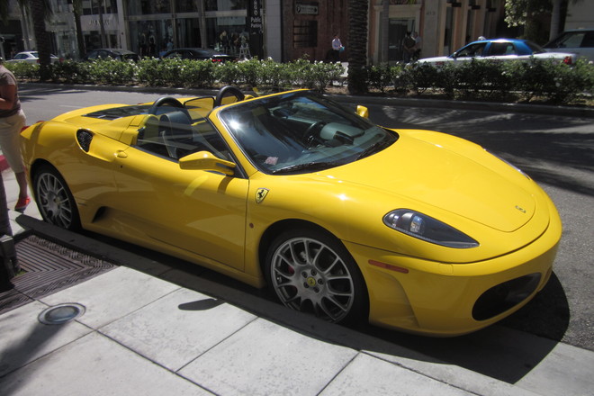 A beautiful Porsche parked on the streets of Rodeo Drive in Beverly Hills... no surprise there!