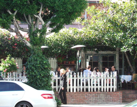Outside of the Ivy, a trendy restaurant on Robertson Boulevard.
